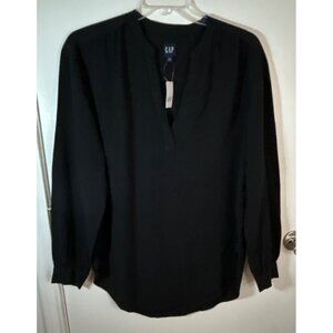 Gap Women Black Long Sleeve Tunic Top Size Medium